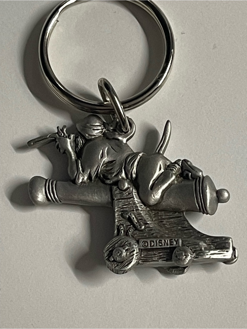 Disney Silver Captain Hook on Cannon Key Ring